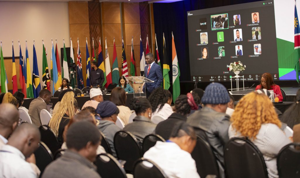 Chairperson Joshua Opey addresses CYC General Assembly in Namibia